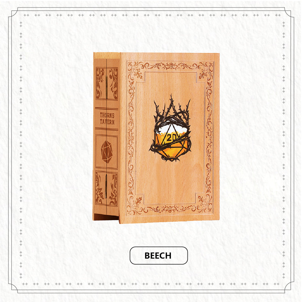 All-in-One Hardwood Book-Shaped Dice Tower