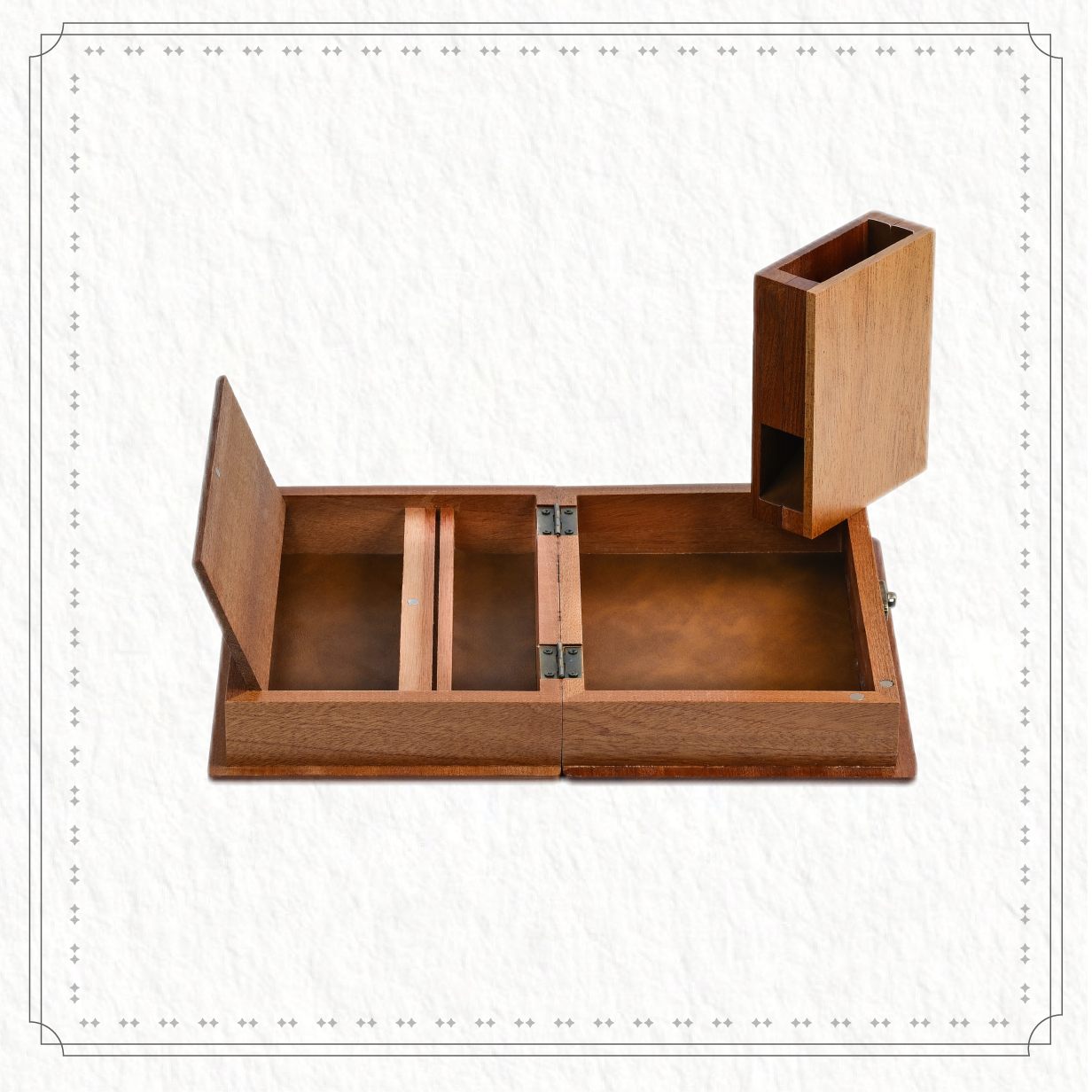All-in-One Hardwood Book-Shaped Dice Tower