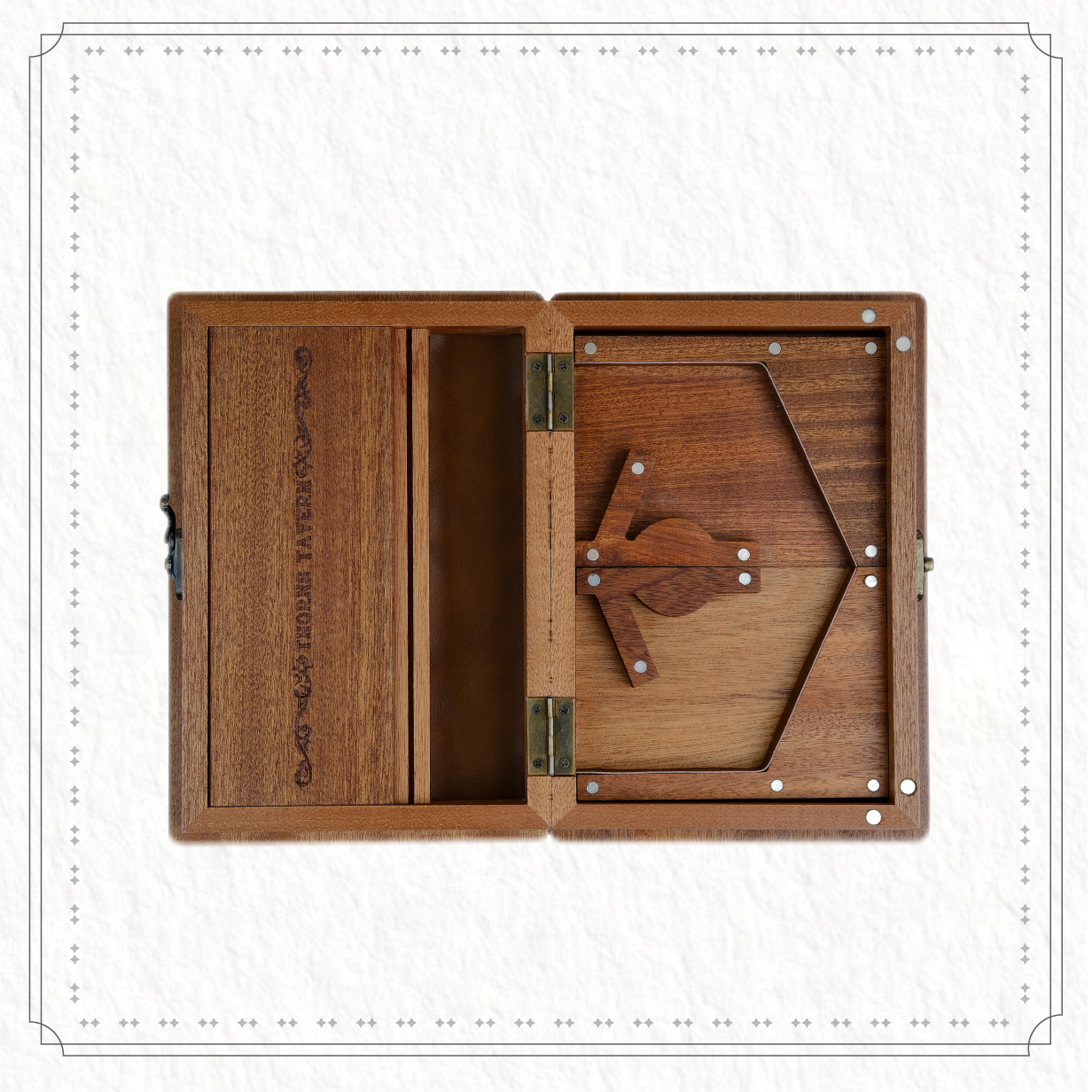 All-in-One Hardwood Book-Shaped Dice Tower