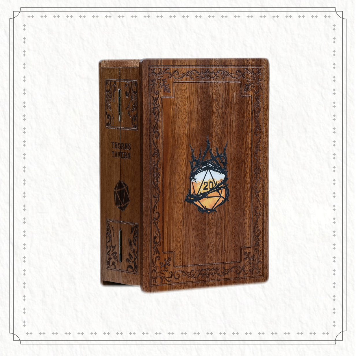 All-in-One Hardwood Book-Shaped Dice Tower